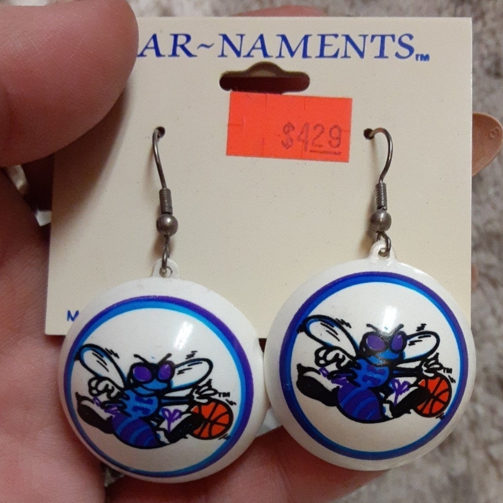 Vintage Hornets Basketball Earrings LNWT